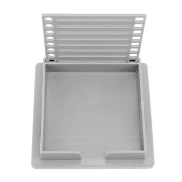 Imagem de Caixa Organizadora, Suporte de Notas Pegajosas Com Molduras Transparentes de Estêncil para Blocos de Notas de 3x3 Polegadas para Estudantes, Professores, Colegas (GRAY)