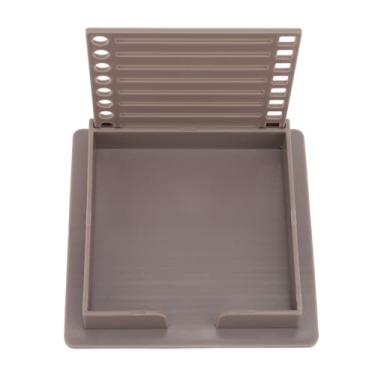 Imagem de Caixa Organizadora, Suporte de Notas Pegajosas Com Molduras Transparentes de Estêncil para Blocos de Notas de 3x3 Polegadas para Estudantes, Professores, Colegas (BROWN)