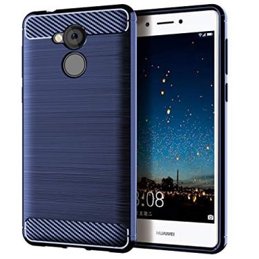Imagem de NEKOYA Capa inteligente Huawei P9 Lite, sensação macia, proteção total, anti-arranhões e impressões digitais + capa resistente a arranhões para celular Huawei P9 Lite Smart Blue