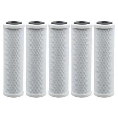 Imagem de Kit Com 5 Refil Carbon Block Carvão Ativado 9 3/4 10 Cinza - Br Fish A