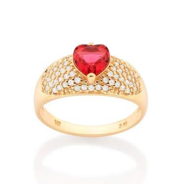 Imagem de Anel banhado ouro 3x 24k 18k e 22k feminino com pedra rommanelzircônia