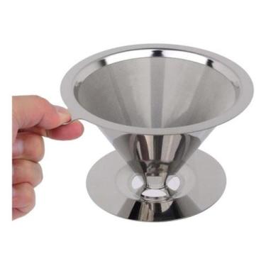 Imagem de Filtro De Café Coador Inox Até 4 Xícaras Ecológico Kehome - Ke home 