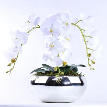 Imagem de Arranjo de Orquídea Artificial Branca 3 Hastes Diamond - Vila das Flor