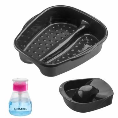 Imagem de Kit Manicure e Pedicure Tigela mão + Bacia Pés + Porta acetona Salão d