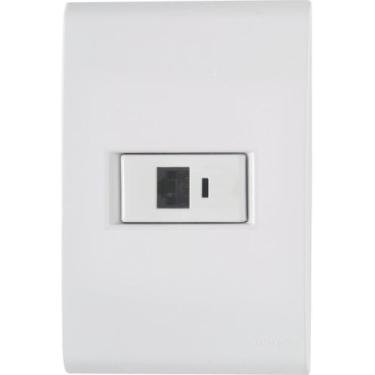 Imagem de Conjunto 4x2 com 1 Tomada RJ45 cat. 6 Tramontina Liz Branco