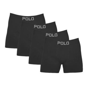 Imagem de Kit 4 Cuecas Boxer Cotton Polo 781 Algodão Sortido - POLO STAR, Preto,