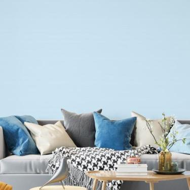 Imagem de Papel De Parede Adesivo Lavável Azul Liso Quarto Menino  3m - Colaí
