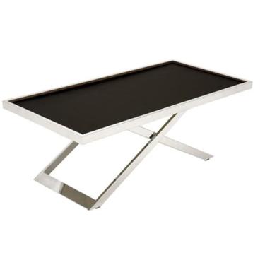 Imagem de Mesa Centro Oliver Cromada Tampo Couro Prensado - 17450 - Sun House