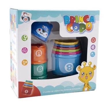 Imagem de Brinquedo Para Bebe Copos Monta E Desmonta 9 Pecas +9 Meses - Pica-Pau