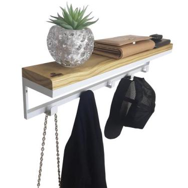 Imagem de Cabideiro Strassis Design SD-5004 Metal e Madeira Cor: Branco