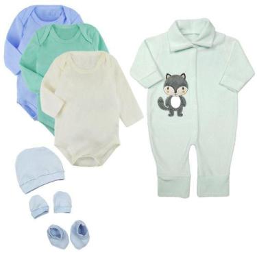 Imagem de Kit Roupas de Bebê 7 Peças Body Manga Longa e Macacão Plush - Koala Ba