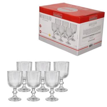 Imagem de Kit 6 Taças Graffiato Vidro Para Água Vinho 370ml Hauskraft