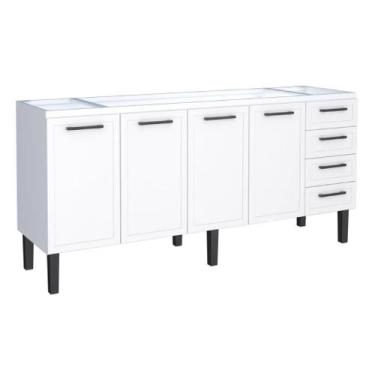 Imagem de Gabinete / Balcão  JU de Cozinha para Pia de 2.00m em Aço 4 Portas + 4