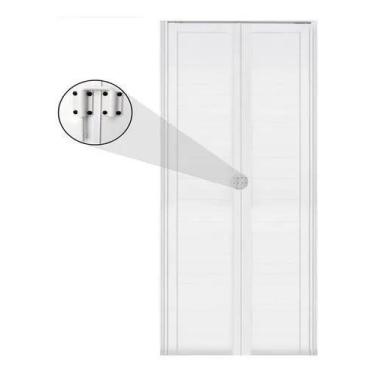 Imagem de Porta Camarão Lambril Alumínio Branco C/trinco 2,10x0,80 Lado Direito 