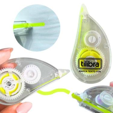 Imagem de Marca Texto Fita Tilibra Neon Caneta 5mmx6m Marcador Amarelo