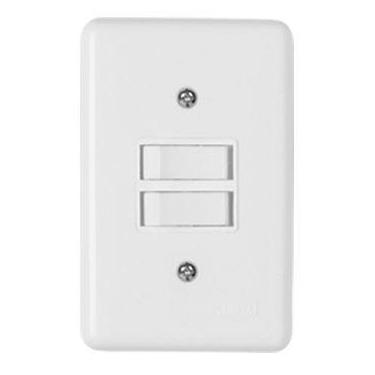 Imagem de Interruptor Duplo Simples 6A 250V Espelho 4x2 Br Ilumi 2018