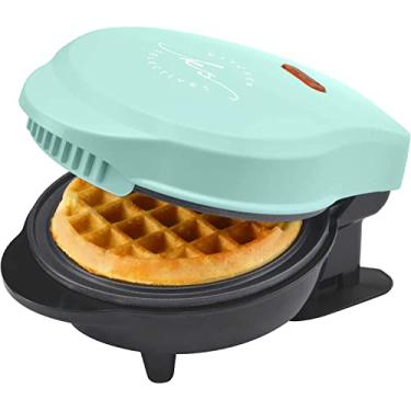 Imagem de Kitchen Selectives Mini máquina de waffle de marcas selecionadas - ferro de waffle clássico para waffles tradicionais, salgados ou de sobremesa - possui revestimento antiaderente - 4 mini waffles,