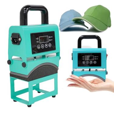 Imagem de KKSOUFX Máquina de prensa térmica para chapéus com controle preciso de temperatura e tempo (32-482°F),350W Máquina de prensa térmica semiautomática para bonés