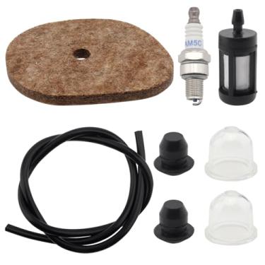 Imagem de Windance Limpador de elemento de filtro de ar com filtro de óleo kit de ajuste de vela de ignição de substituição adequado para Stihl KM56 FS56 FS56RC FC70 FC70C FC56