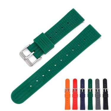 Imagem de Generic Pulseira de borracha de 22 mm para relógios Seiko Prospex SKX Divers, pulseira de relógio de substituição com fivela - verde