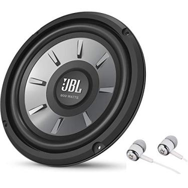 Imagem de JBL Alto-falante subwoofer de áudio para carro Stage 810 800 W, série estágio de 8 polegadas, único, 4 ohm, pacote com fones de ouvido Alphasonik