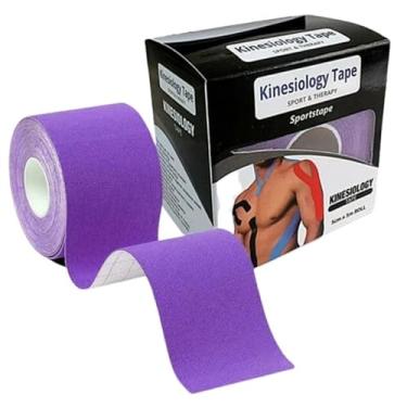 Imagem de Fita Bandagem Elástica Kinesio Tape 5m x 5cm Kinesiology (Lilás)
