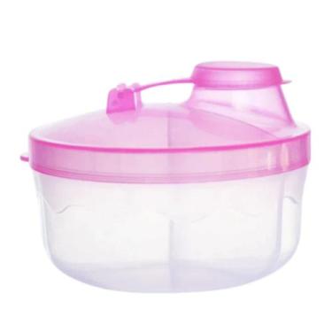 Imagem de Pote Porta Leite Em Pó Com 3 Divisórias e Tampa com Dosador - Injetemp