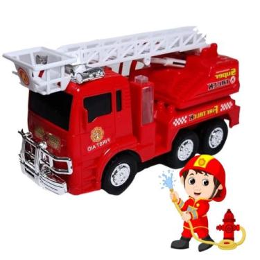 Imagem de Brinquedo Infantil Caminhão Bombeiro Com Escada Som e Luz - Toy King