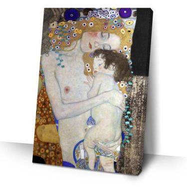Imagem de Quadro Mãe E Filho Gustav Klimt 40x60 Canvas Parede Sala - IQuadros