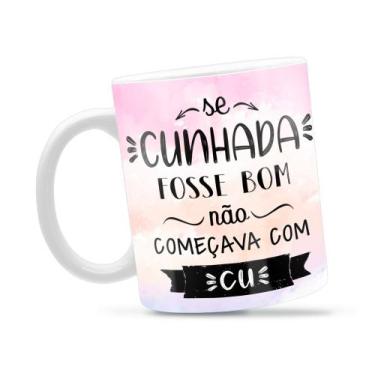 Imagem de Caneca Cunhada Divertida Porcelana Xícara 325ml + Caixa Presente - Can
