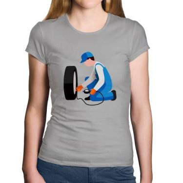 Imagem de Baby Look Algodão Borracharia - Foca na Moda, Cinza, G