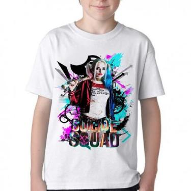 Imagem de Camiseta Infantil ou adulto Esquadrão Suicida Arlequina Blusa Criança 