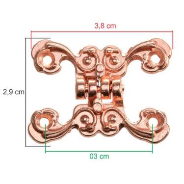 Imagem de Dobradiça Borboleta Grande 4 Peças Decoração Caixas Mdf Artesanato - M