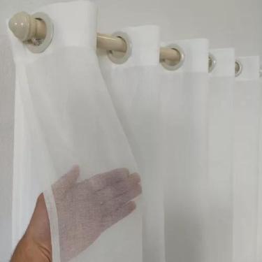 Imagem de Cortina Para Varão Voil Com Forro Bordado 4,00x2,50 Luxo - Salvatex Co