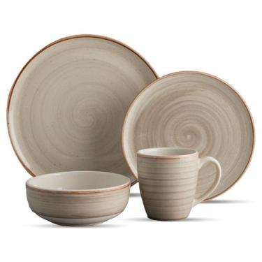 Imagem de Aparelho De Jantar Caoba Gris Conjunto 16 Peças Cerâmica - Dolce Home