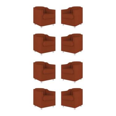 Imagem de Kit 08 Poltronas Decorativas Sala de Espera Clinica Tecido - Balaqui D