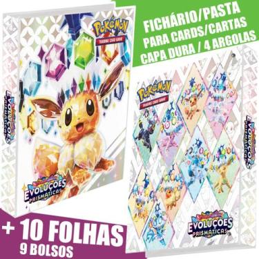 Imagem de Pasta Fichário Álbum Pokémon Evoluções Prismáticas Eevee Sylveon Capa 