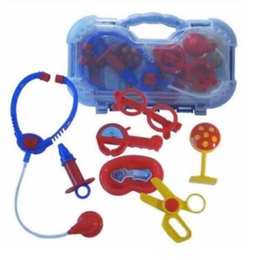 Imagem de Maleta Kit Médico Azul Brinquedo Mini Doutor Medicina Enfermeiro - Pak