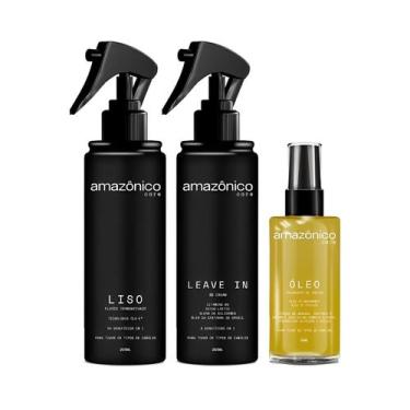 Imagem de Kit Liso + Leave-in + Óleo Reparador  Amazônico Care - Amazonico Care