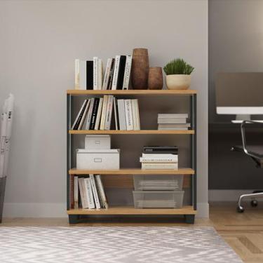 Imagem de Mini Estante Estilo Industrial 89,5cm 4 Prateleiras F23 Pradel Móveis,