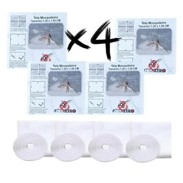 Imagem de Kit 4 Telas Mosqueteiro Proteção Janela Anti Inseto Mosquito - Top Cas