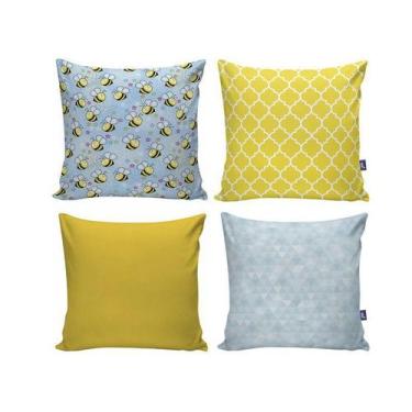 Imagem de Kit com 4 Capas para Almofadas Decorativas de Sofá Abelhinha - NSW