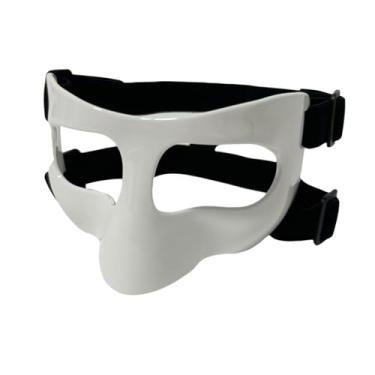 Imagem de rockible Máscara de basquete Proteção para nariz para nariz quebrado Suprimentos para metade superior do rosto Capa protetora facial para futebol e softball, Sem Almofadas