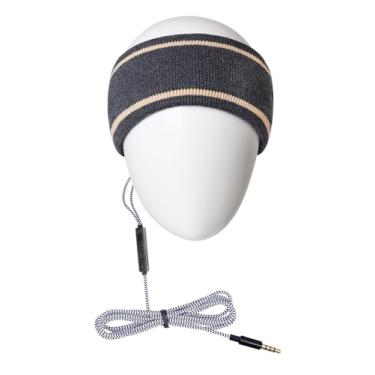 Imagem de MMUSS Fones de ouvido esportivos Sleep com faixa de cabeça de lã de malha com botão de controle de alto-falantes estéreo ultrafinos. Perfeito para dormir, correr, viajar aéreo, meditação e relaxamento