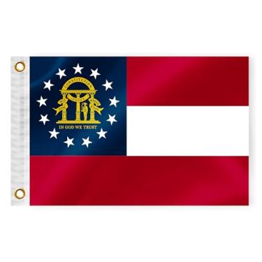 Imagem de Bandeira náutica de barco do estado da Geórgia, 30,5 x 45,7 cm, dupla face, 3 camadas, GA, bandeira marítima, nylon, pequeno iate, vela, pontão, barco, quadriciclo, caminhão, motocicleta, bandeira
