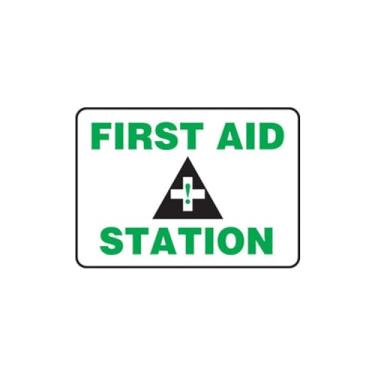 Imagem de Accuform Placa de segurança "First Aid Station", Aluma-Lite™, 18 x 25 cm (MFSD959XL)