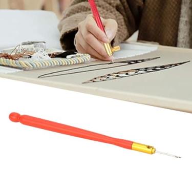 Imagem de Gancho Tambor Francês, Gancho de Crochê para Bordado Confortável Com Alça de Plástico, Ferramenta de Bordado de Crochê Leve Multifuncional para Artesanato de Miçangas e