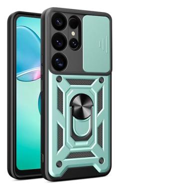 Imagem de POYUFRG Capa para Samsung Galaxy S25 Ultra/S25 Plus/S25, proteção contra quedas militares, capa deslizante antiarranhões, suporte para sucção magnética de veículos, verde, S25 Plus