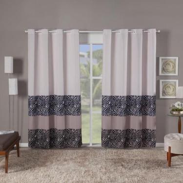 Imagem de Cortina Quarto Infantil Estampada 3,00X2,20M Animal Print - Moro Confe