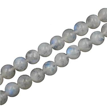 Imagem de Malahill Contas de pedra preciosa premium para fazer joias preciosas contas de pedra natural atacado 2 fios AAA Grade Moonstone Beads 8 mm